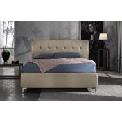 Offerta letto matrimoniale in tessuto, finitura Beige