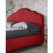 Letto matrimoniale con testata retrofinita, tessuto Rosso