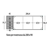 letto con scala laterale