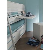 Letto multifunzionale Space con scrivania e cassetti, Moretti Compact