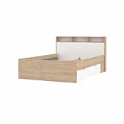 Letto da una piazza e mezza 140x190cm in finitura Bianco e Rovere 