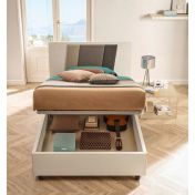 Letto una piazza e mezza con ruote, letto Clark Moretti Compact