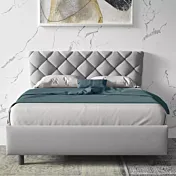 letto con contenitore grigio