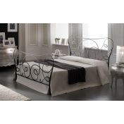 letto in ferro matrimoniale grigio polvere