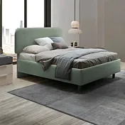 letto verde in tessuto