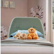 Letto singolo Cake Moretti Compact in tessuto Caraibi con piedini Corda laccato