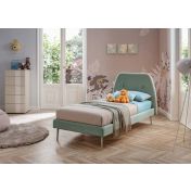 Letto singolo Cake Moretti Compact in tessuto Caraibi con piedini Corda laccato