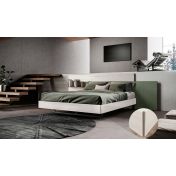 Letto matrimoniale bianco altea con inserto tessuto verde bosco