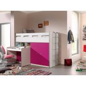 Letto multifunzionale con armadio e scrivania, disponibile in diverse finiture