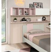 Letto singolo Rosa confetto e Grigio seta, POP 2