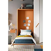 letto salvaspazio arancione
