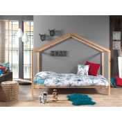 Letto montessoriano bambini design a casetta, Bianco laccato