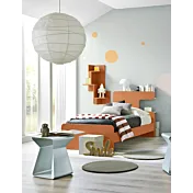 letto singolo con libreria