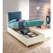 Letto singolo contenitore Blur Moretti Compact, finitura Bianco luce