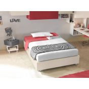 Letto 140 x 200 sommier con ruote Moretti Compact, finitura Champagne