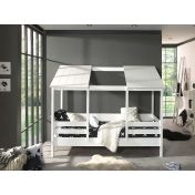 Letto montessori a casetta, finitura Bianco laccato