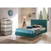 Letto 1 piazza e mezza Zen Moretti Compact in tessuto, finitura Smeraldo