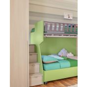 Letto sommier 80x200 con ruote Moretti Compact, finitura Verde cedro