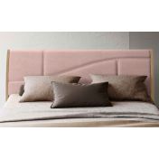 Letto matrimoniale Noce biondo e Rosa antico