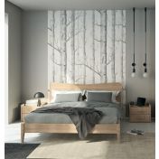 Letto matrimoniale Winner moderno con testata in legno, finitura rovere oak