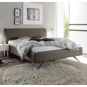 Letto imbottito Titanium in ecopelle Marrone