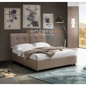 Letti matrimoniali con cassettone, letto in tessuto color Roma Marrone