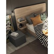 Camera con letto 1 piazza e mezza in finitura Grigio titanio e Royal Oak