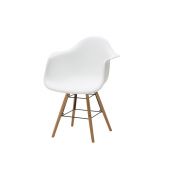 Sedia di Design  con gambe in Legno, seduta ergonomica - bianca