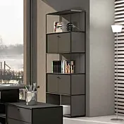Libreria moderna da ufficio colore Grigio laccato, L.80 cm 