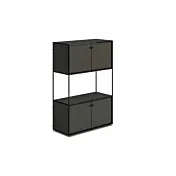 Libreria bassa da ufficio colore Grigio laccato, L.80 cm in offerta