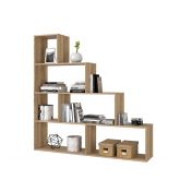 Libreria divisoria bifacciale, design moderno, finitura Rovere