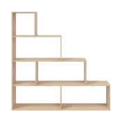 Libreria divisoria bifacciale, design moderno, finitura Rovere