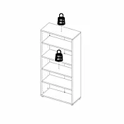 Libreria in sconto in finitura Bianco composta da quattro ripiani 