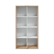 Libreria rovere nodi e bianco opaco, 6 ripiani