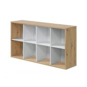 Libreria rovere nodi e bianco opaco, 6 ripiani