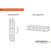 libreria sospesa parete attrezzata