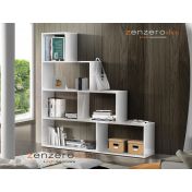 Libreria moderna BOOK a scala, made in Italy, 4 ripiani