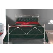 Letto ferro battuto moderno Ron in finitura Argento lucido