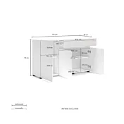 scheda tecnica madia 3 ante e 1 cassetto nuova 