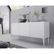 Credenza Moderna online, Madia di design, 3 ante, bianco opaco con piedini