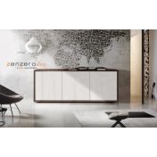 Credenza Moderna, Madia di Design, 3 ante, Teak e Calce