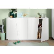 Madia credenza piccola, 4 ante bianco lucido