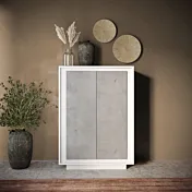 madia moderna alta bianca e beton