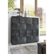 Credenza Moderna, Madia di Design, 2 ante Alta, finitura Ossido