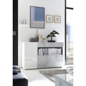 Credenza madia bianco lucido e beton