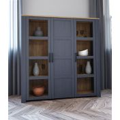 Soggiorno moderno completo, finitura Rovere navy e Rovere riviera