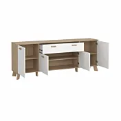 Madia capiente in finitura Rovere e Bianco moderna 
