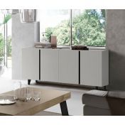 Credenza Madia 4 ante con maniglia a gola, finitura Grigio Seta Nobilitato