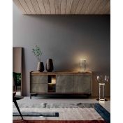 Credenza Mobile madia moderno con 2 ante, 2 cassetti e un vano a giorno 