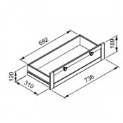 Madia, credenza con 4 ante e 2 cassetti finitura Grigio antracite